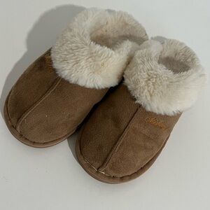 Misheng Faux Suede Faux Fur Lined Slip On Mule Slippers EU 38-39